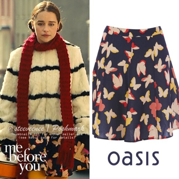 Oasis Bold Butterfly Flippy Skirt ASO Louisa Clark - Picture 1 of 9